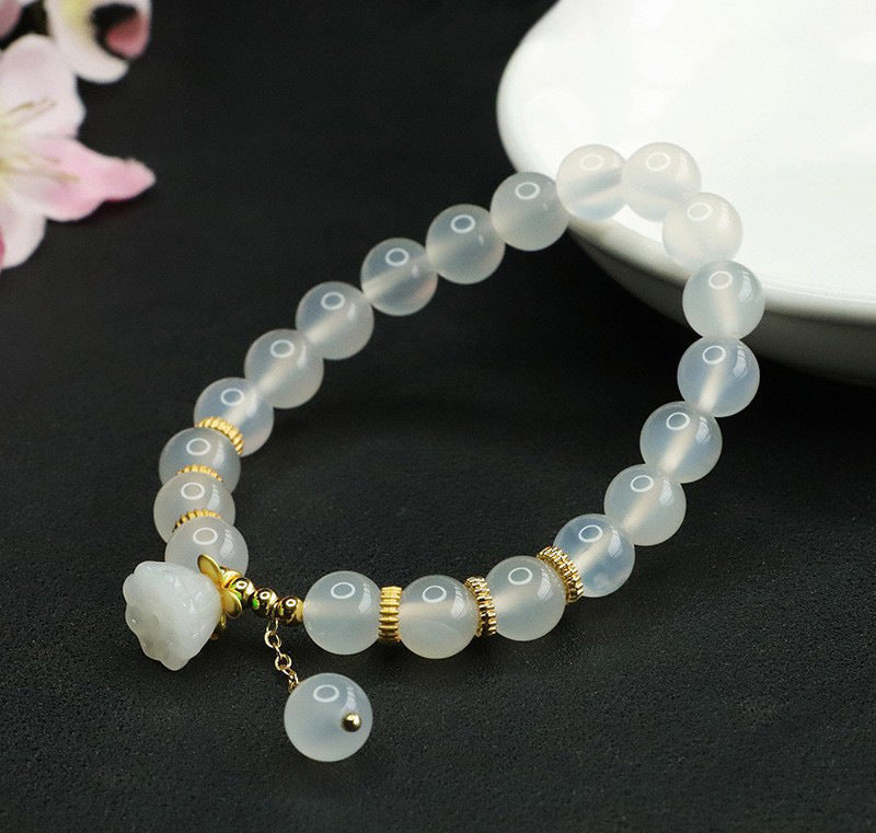 Lunara Lotus Chalcedony Bracelet