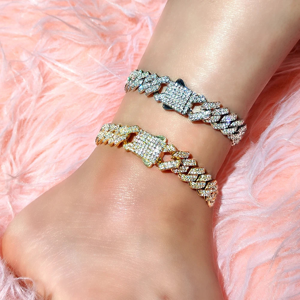 Aurelia Iced Cuban Anklet