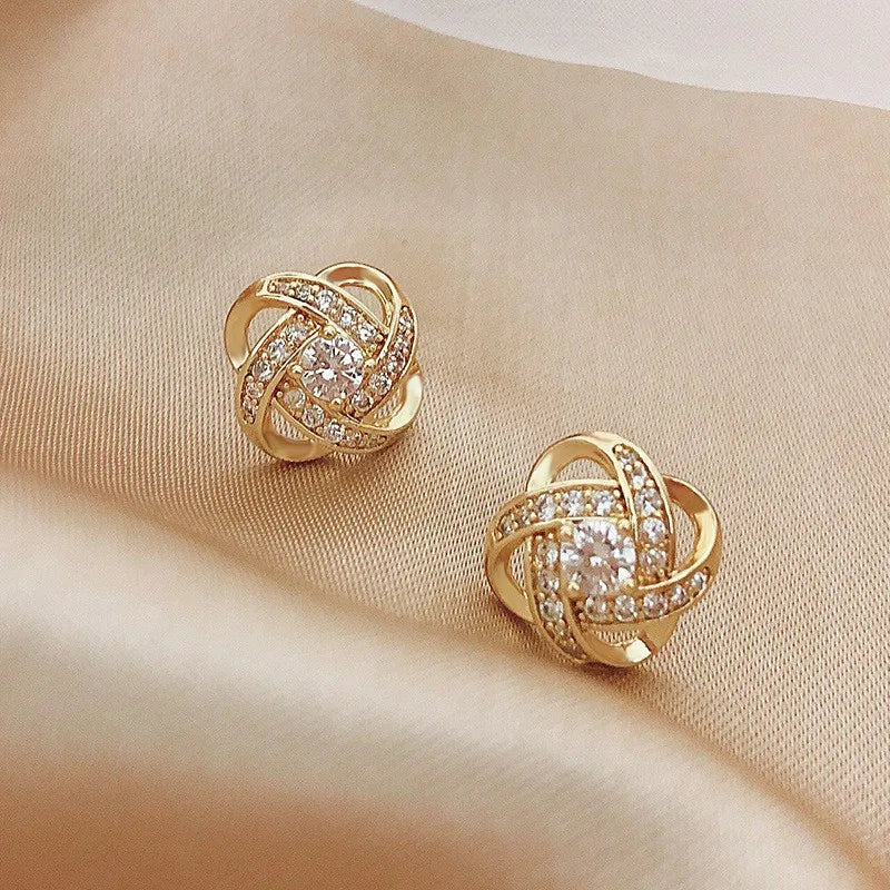 Elara Hollow Cross Stud Earrings