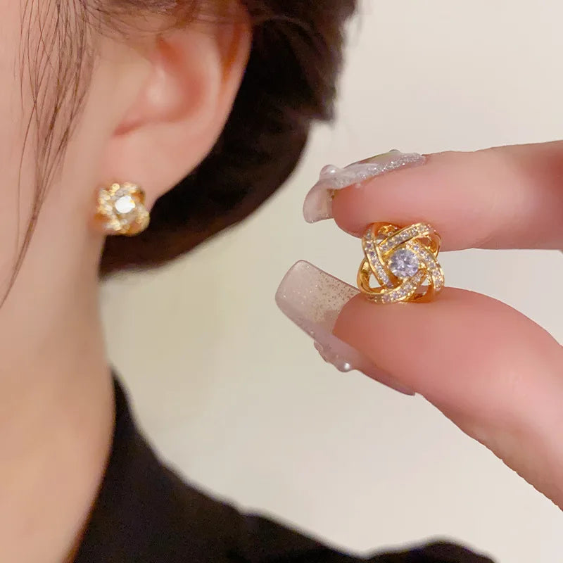 Elara Hollow Cross Stud Earrings