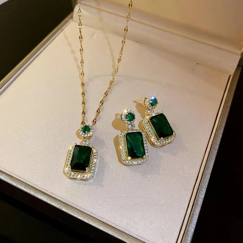 Celestine Quadrate Rhinestone Jewelry Set